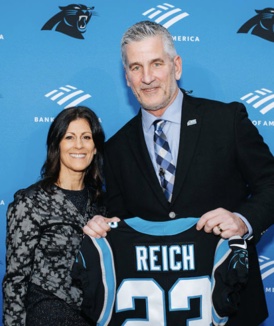 Linda Reich with her husband, Frank Reich.